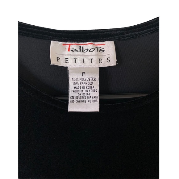 Vintage Talbots Petites Black Velvet Dress- Size P - Picture 6 of 7